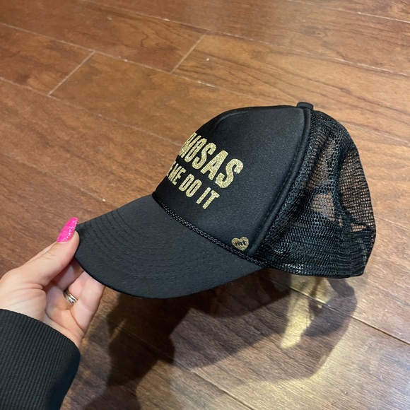 Mother Trucker & co "MIMOSAS Made Me Do It" Black Trucker Hat One size - Picture 7 of 7